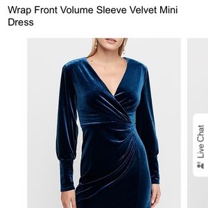 ISO express wrap front volume sleeve mini dress